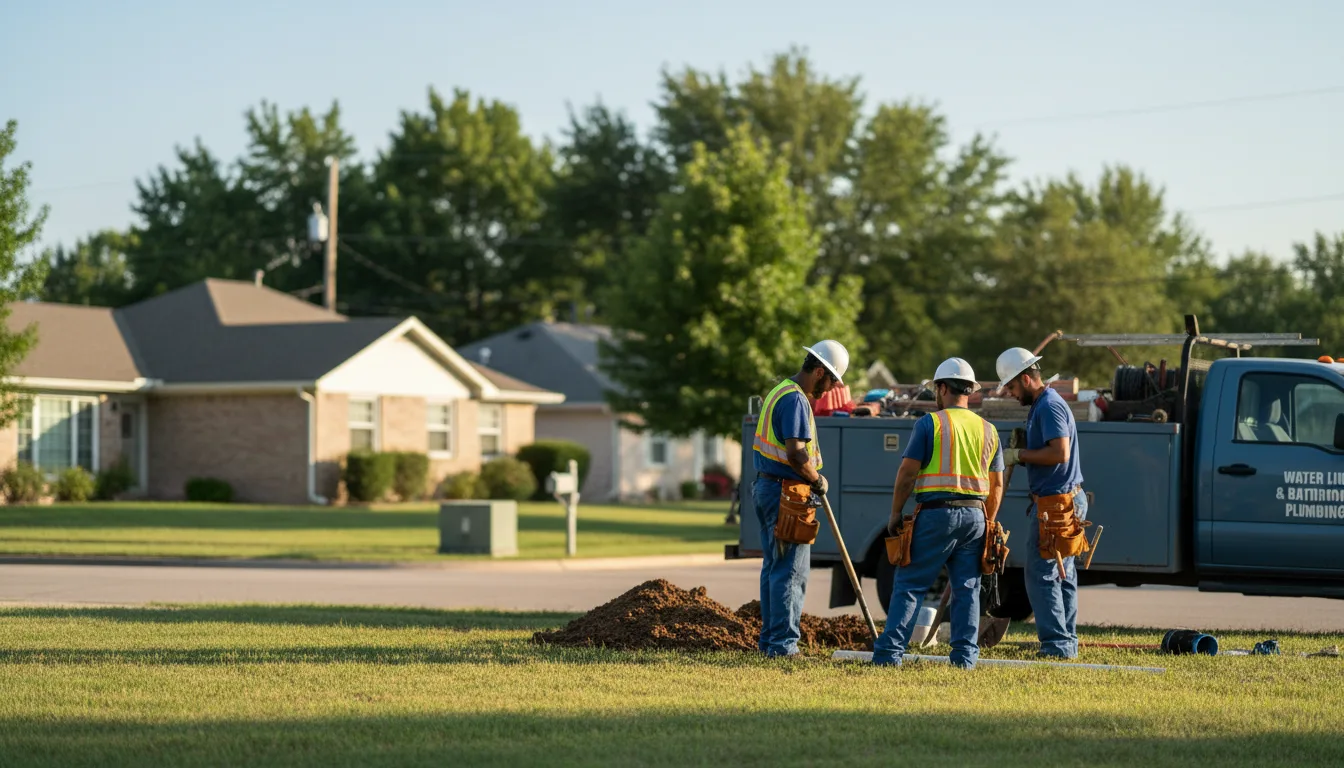 Residential water line and bathroom plumbing service in Shady Point, OK